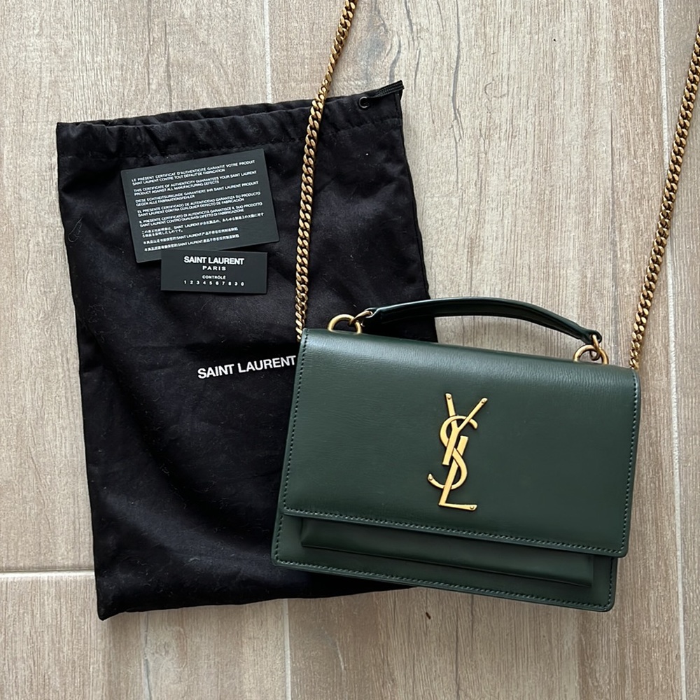 YSL (yves Saint Laurent) sunseet mono green crossbody